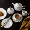 Accentuate White and Gold Fine Bone China