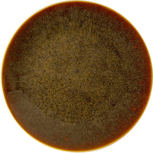 Art Glaze Flamed Caramel Fine Bone China Plate