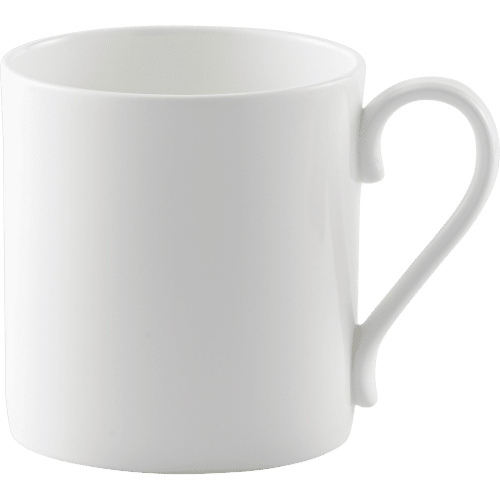 White fine bone china mug