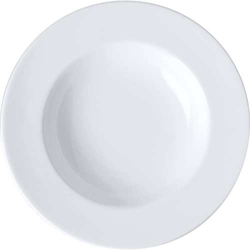 White fine bone china rim soup bowl