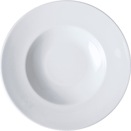 White fine bone china rimmed bowl