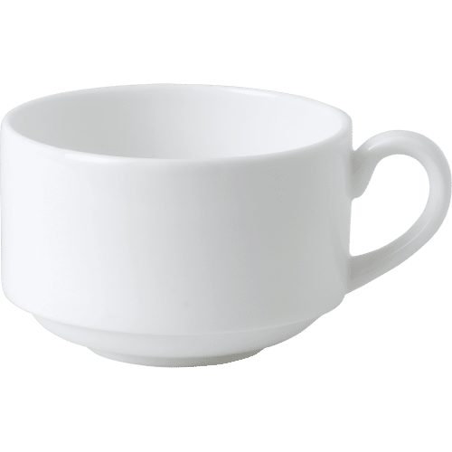 White fine bone china stacking cup