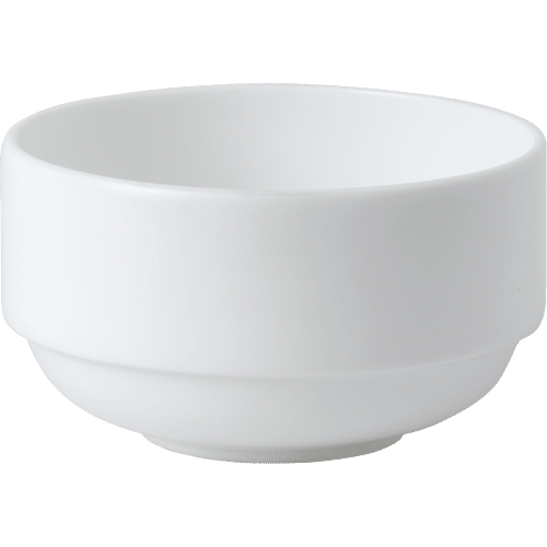 White fine bone china stacking soup cup