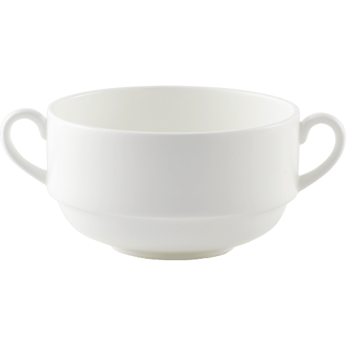 White fine bone china soup cup