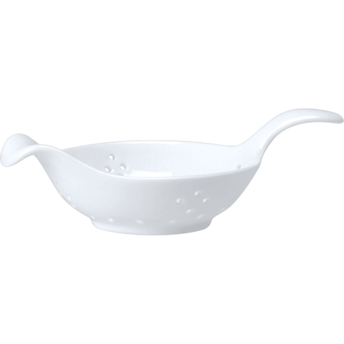 White fine bone china tea strainer