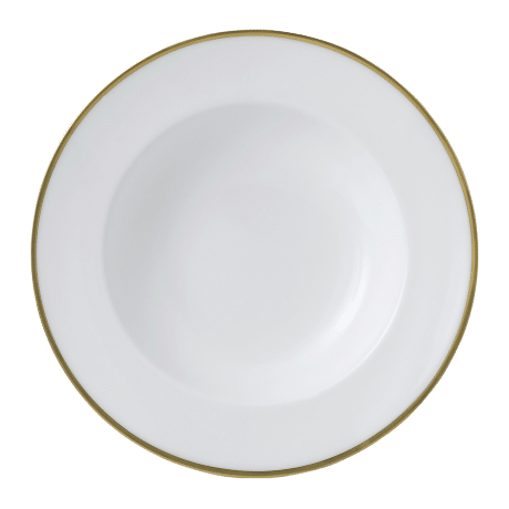 Accentuate White and Gold Fine Bone China Rim Bowl