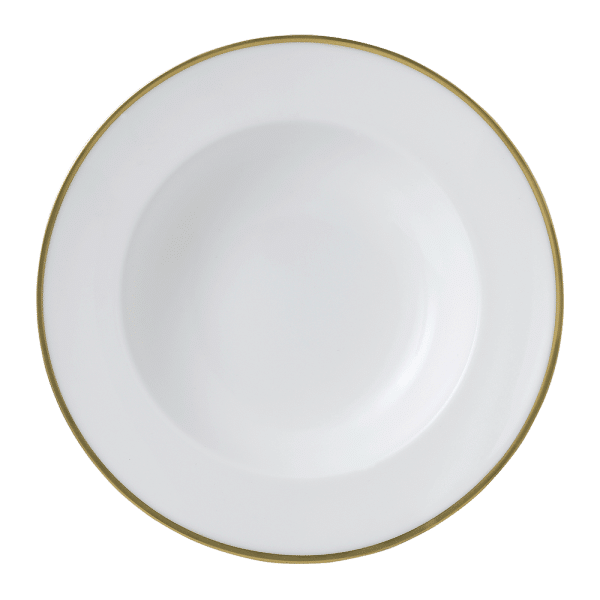 Accentuate White and Gold Fine Bone China Rim Bowl