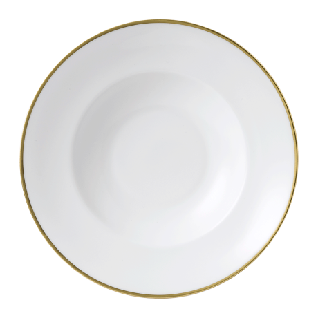 Accentuate White and Gold Fine Bone China Rim Bowl