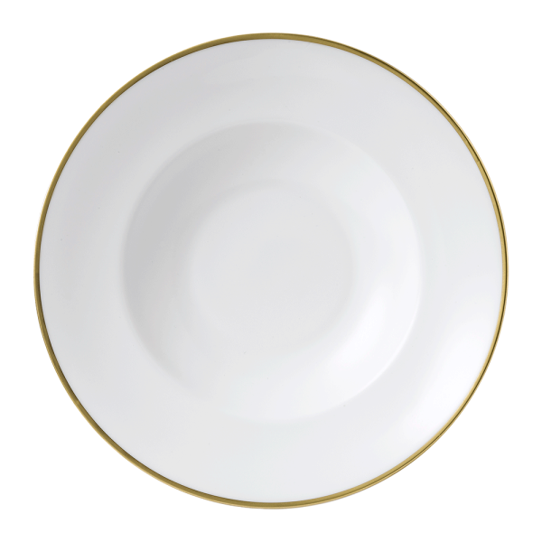 Accentuate White and Gold Fine Bone China Rim Bowl