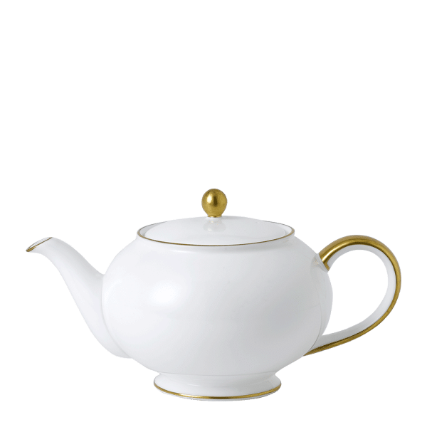 Accentuate White and Gold Fine Bone China Teapot