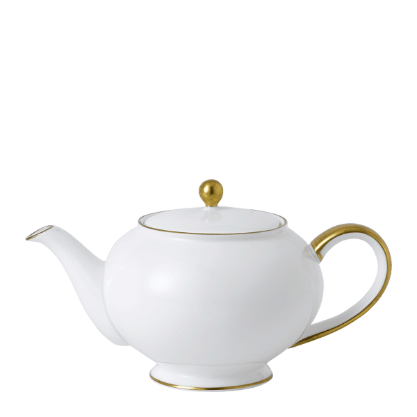 Accentuate White and Gold Fine Bone China Teapot