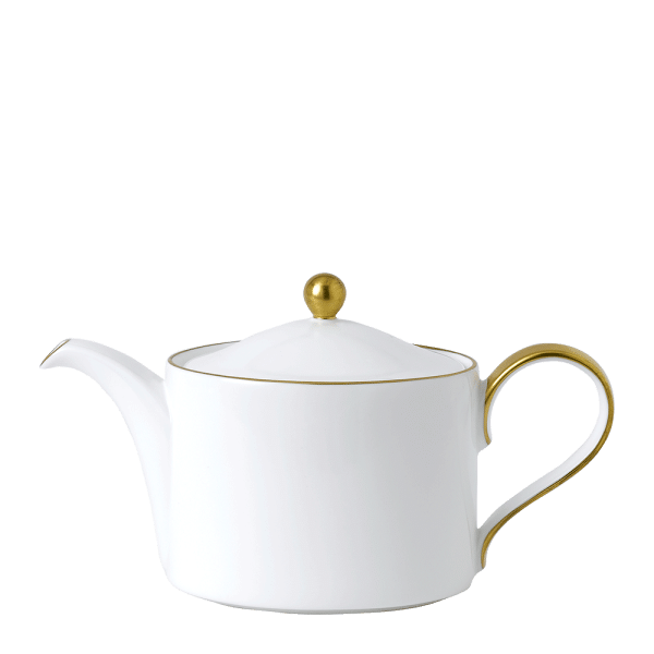 Accentuate White and Gold Fine Bone China Teapot