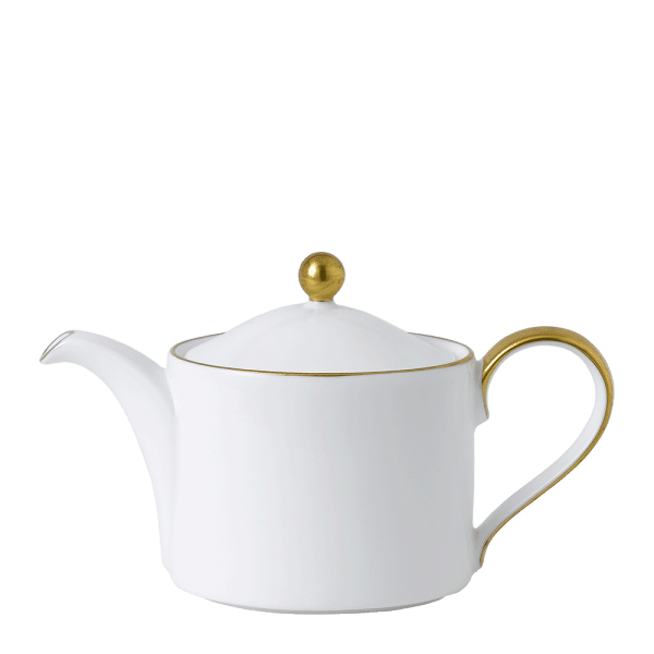 Accentuate White and Gold Fine Bone China Teapot