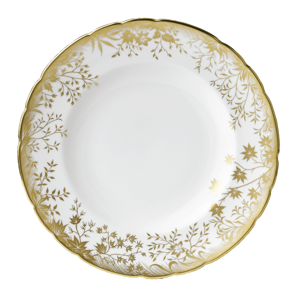 Arboretum White and Gold Dinner Plate Fine Bone China