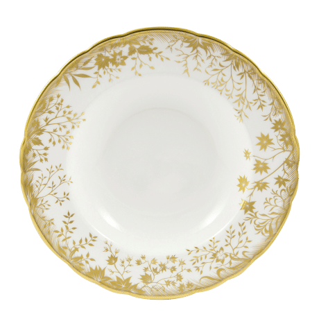 Arboretum rim soup bowl fine bone china white and gold