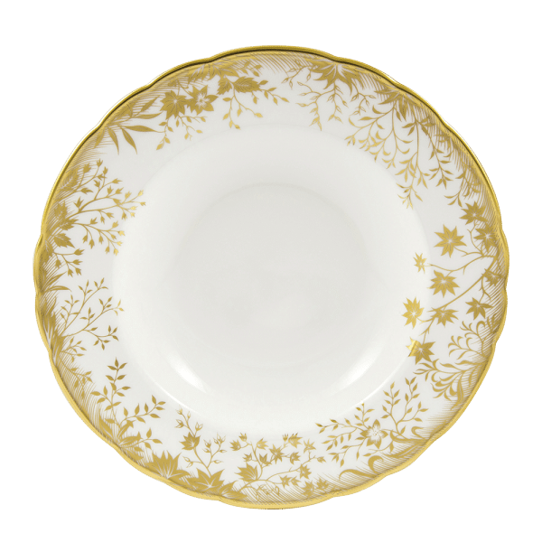 Arboretum rim soup bowl fine bone china white and gold