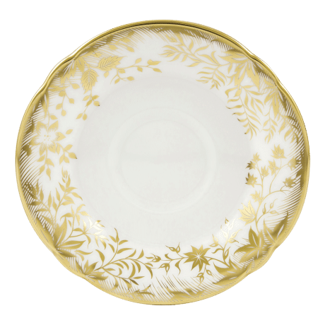 Arboretum Fine Bone China Tea Saucer White and Gold