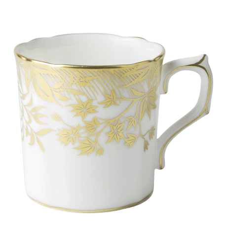 Arboretum Coffee Cup Fine Bone China White and Gold