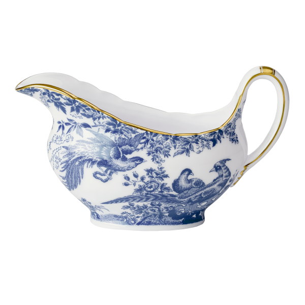 aves blue and white fine bone china sauce boat