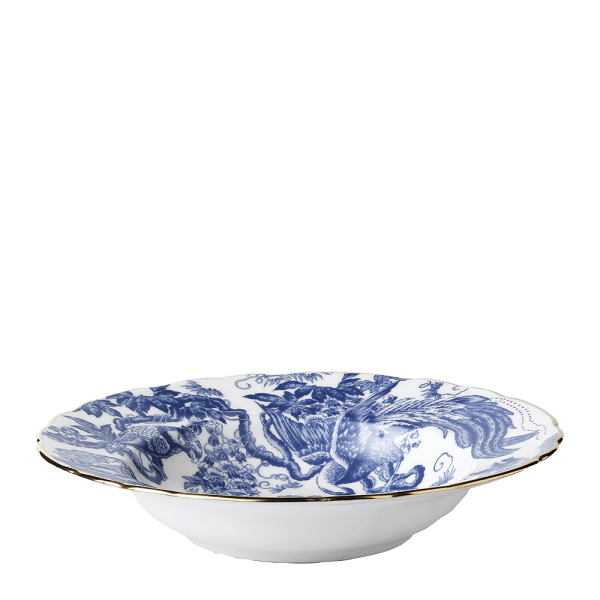 Aves Blue Fine Bone China Rim Soup Bowl
