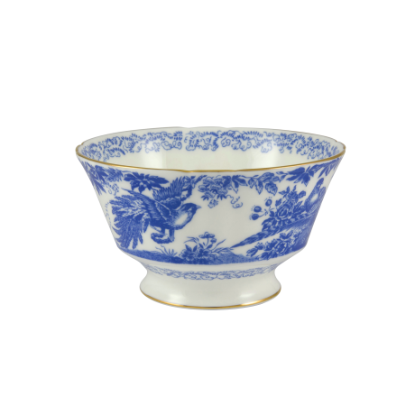 aves blue and white fine bone china open sugar bowl
