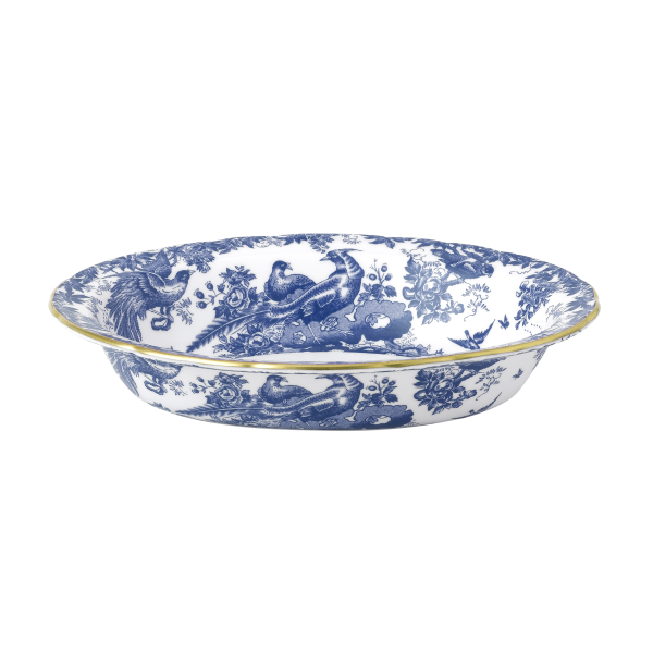 aves blue and white fine bone china open vegetable dish
