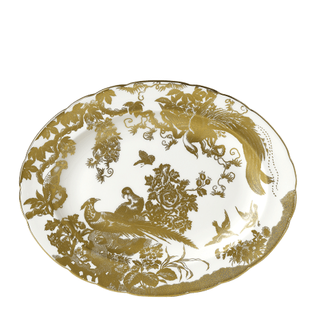 Aves Gold fine bone china oval dish