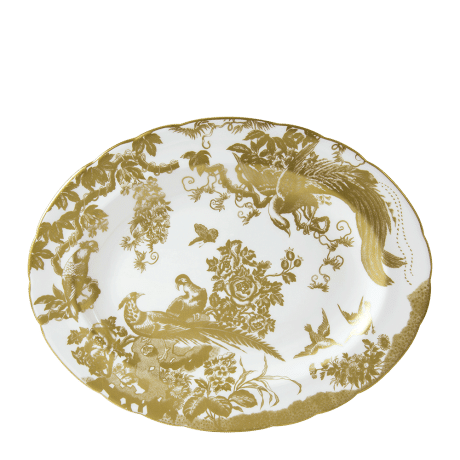 Aves Gold fine bone china oval platter