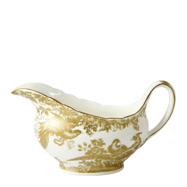 Aves Gold fine bone china sauce boat