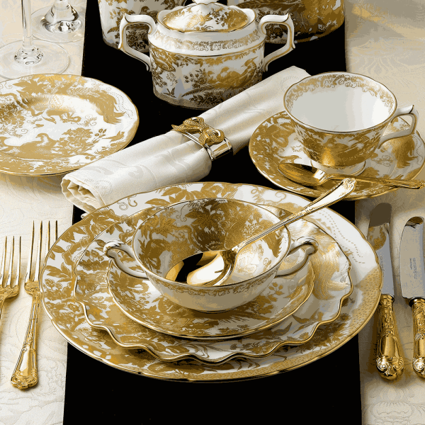 Aves Gold fine bone china dinner set
