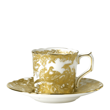 Aves Gold fine bone china coffee cup and saucer