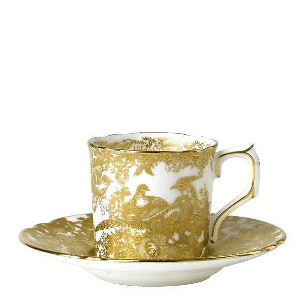 Aves Gold fine bone china coffee cup and saucer