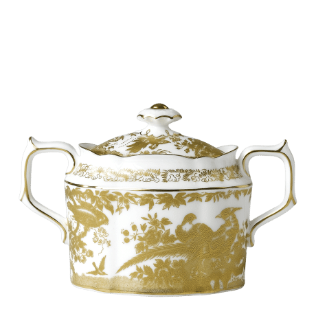 Aves Gold fine bone china covered sugar