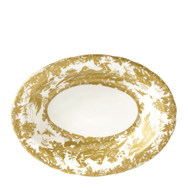 Aves Gold fine bone china open vegetable dish