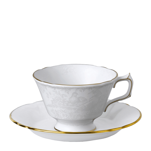 Aves Pearl Fine Bone China Teacup and Saucer