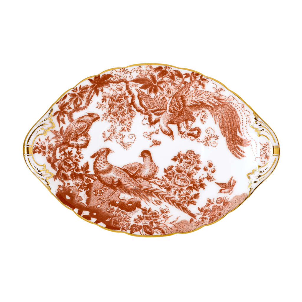 Aves Red Sauce Boat Stand (21cm) Royal Crown Derby