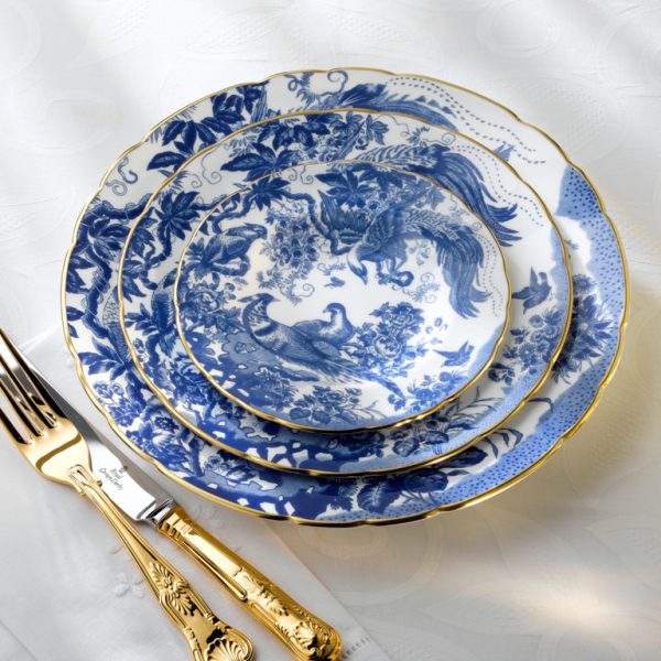 aves blue and white fine bone china