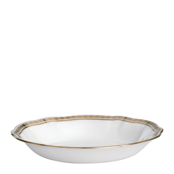 White and gold fine bone china bowl