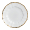 White and gold fine bone china dinner plate