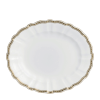 White and gold fine bone china oval platter