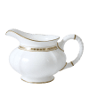 White and gold fine bone china sauce boat