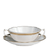 White and gold fine bone china cream soup cup