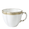 White and gold fine bone china teacup