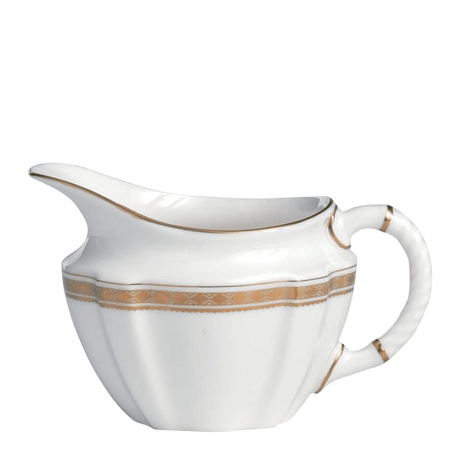 White and gold fine bone china cream jug