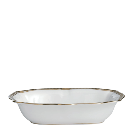 White and gold fine bone china vegetable dish