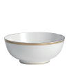 White and gold fine bone china salad bowl