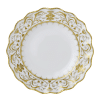 Darley Abbey White and Gold Fluted Dessert Plate