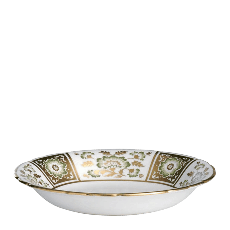 Derby Panel Green and Gold Fine Bone China Tableware oatmeal cereal bowl