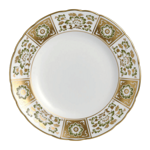 Derby Panel Green and Gold Fine Bone China Tableware salad plate