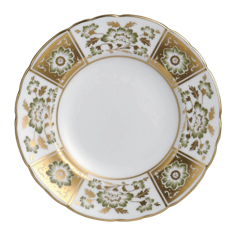 Derby Panel Green and Gold Fine Bone China Tableware side plate